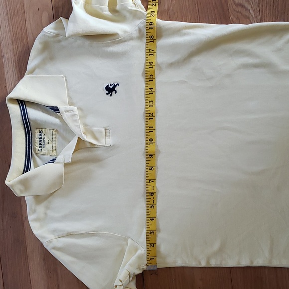 Express Pique Polo Yellow Short Sleeve Polo Shirt, Men's Size Medium - Picture 4 of 8